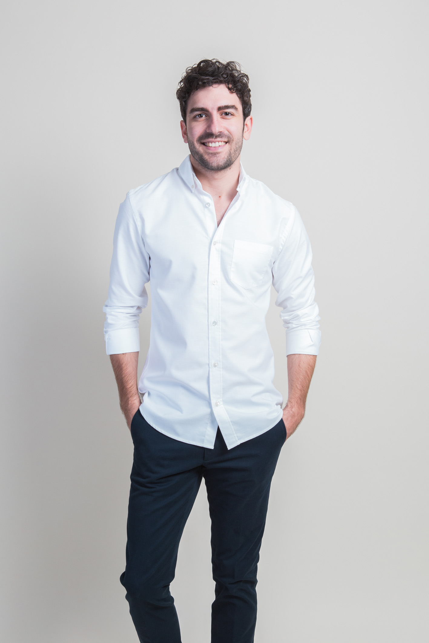 Chemise oxford blanc face sortie